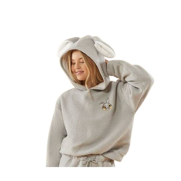 Disney Forever 21 Thumper Pajama Fleece Hoodie with Bunny Ears Size S NWT - Picture 1 of 11